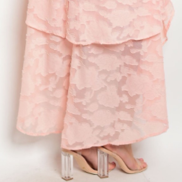 HPπ LAST ONE! Peach tier hi-low plunge neck dress - Picture 8 of 8